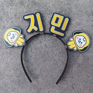 Jimin BTS Headband KPOP Rhinestone Hair Banner Hangul Name Handmade
